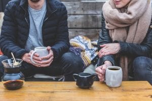 People having coffee