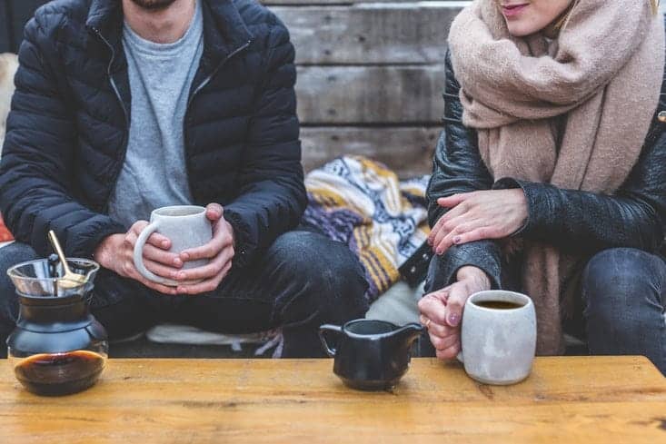 People having coffee