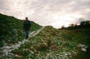 Person walking on a footpath