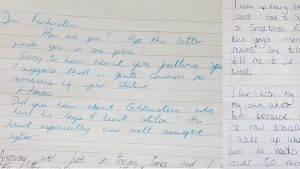 Crop of handwritten letters