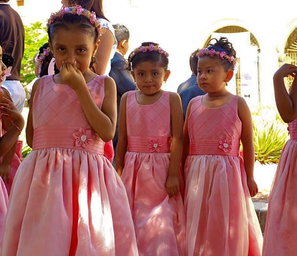 Picture of bridesmaids representing fabric senses