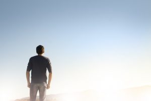 Man looking at horizon