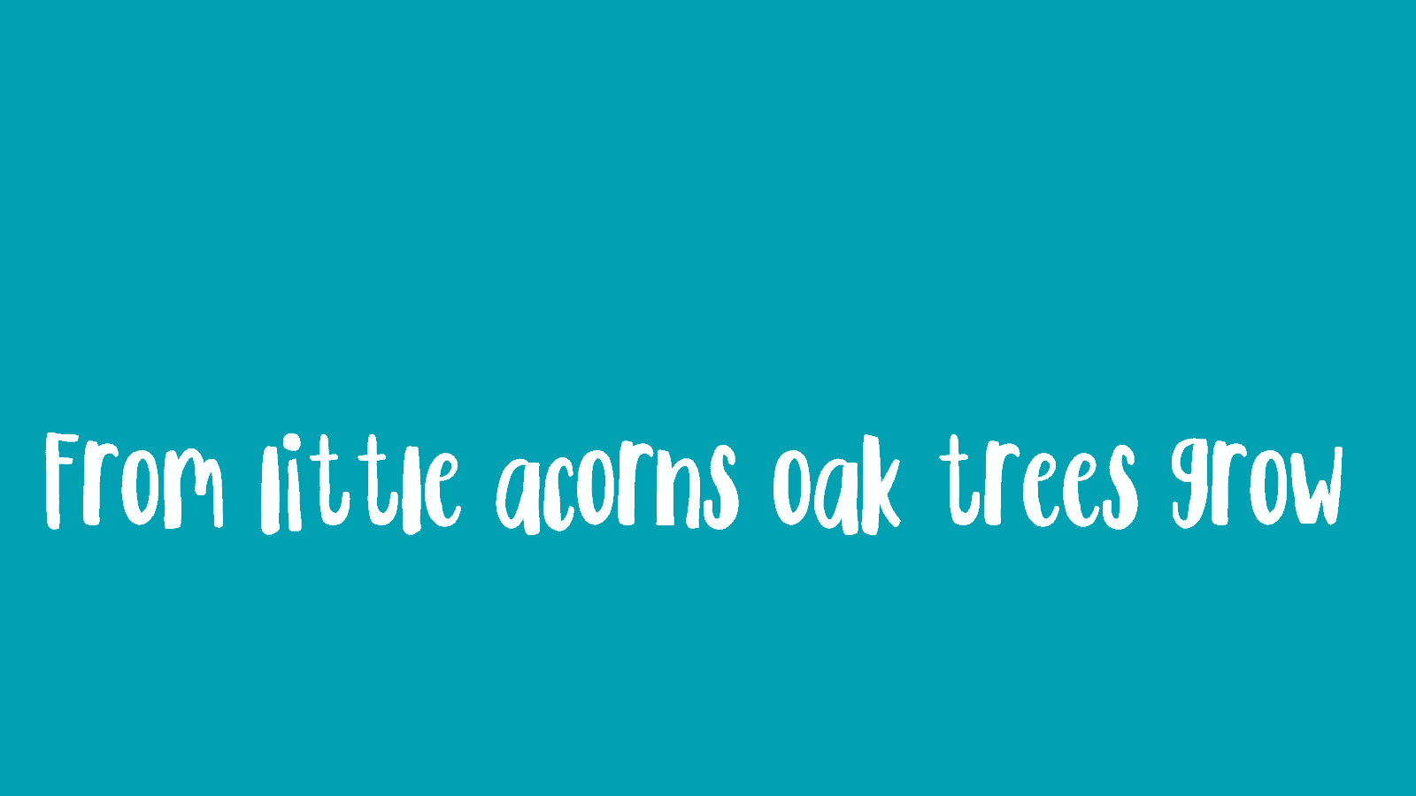 Banner: From little acorns oak trees grow
